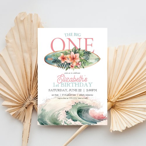 Tropical Wave The Big One 1st Birthday Invitation