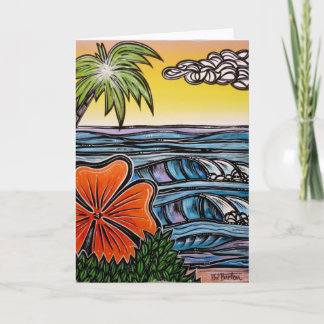 Tropical Waves Blank Greeting Card