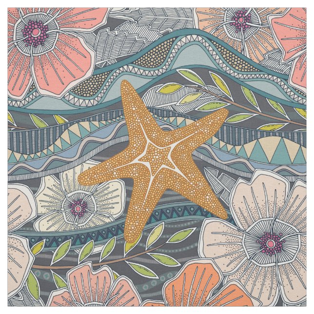 tropical waves iron fabric (Swatch)