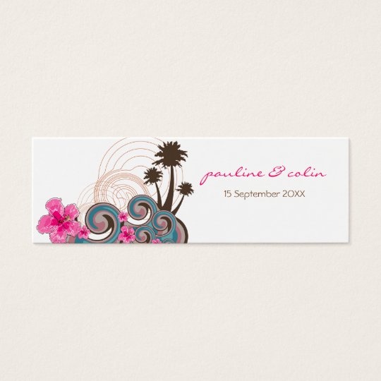 Tropical Waves & Pink Hibiscus Thank You /Gift Tag