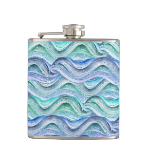 Tropical Waves Vinyl Wrapped Flask