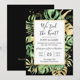 Tropical We Tied the Knot Eloped Reception Party Invitation