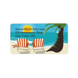 Tropical Wedding Address Label