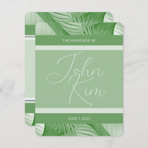 Tropical Wedding Announcement Photo QR Code Card