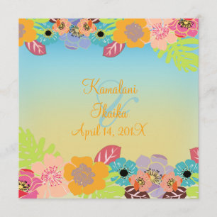 Tropical wedding beach background invitation