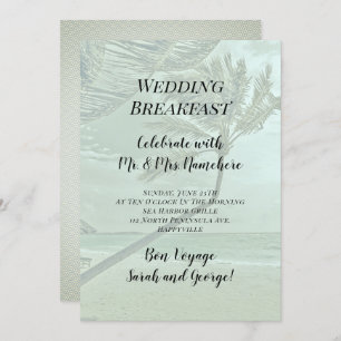Tropical Wedding Breakfast Newlywed Send Off Invitation