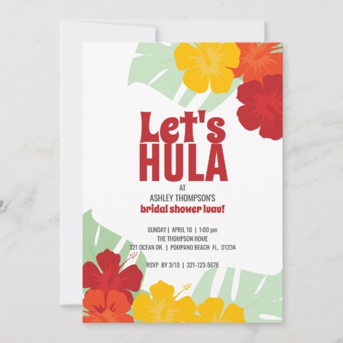 tropical wedding BRIDAL SHOWER classic luau Invitation