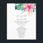 Tropical Wedding Ceremony Programs Pink Flowers<br><div class="desc">These tropical wedding ceremony programs feature a vibrant pink hibiscus flower with monstera palm leaves. Use the template fields to add your order of service. The paper sheet reverses to a matching fuchsia pink color. A botanical choice for garden and destination weddings. To see more unique designs like this visit...</div>