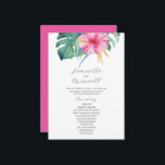 Tropical Wedding Ceremony Programs Pink Flowers<br><div class="desc">Looking for unique wedding program ideas? These bold and colorful wedding programs are perfect for a tropical destination wedding stationery collection. Featuring a vibrant pink hibiscus flower with monstera palm leaves, this design brings a lush botanical feel to your ceremony. Easily customize the templates to include your order of service,...</div>
