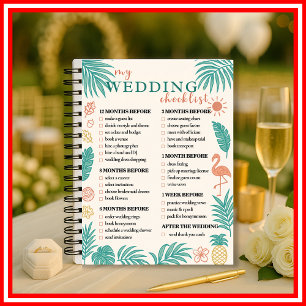 Tropical Wedding Checklist Planner Modern Elegant
