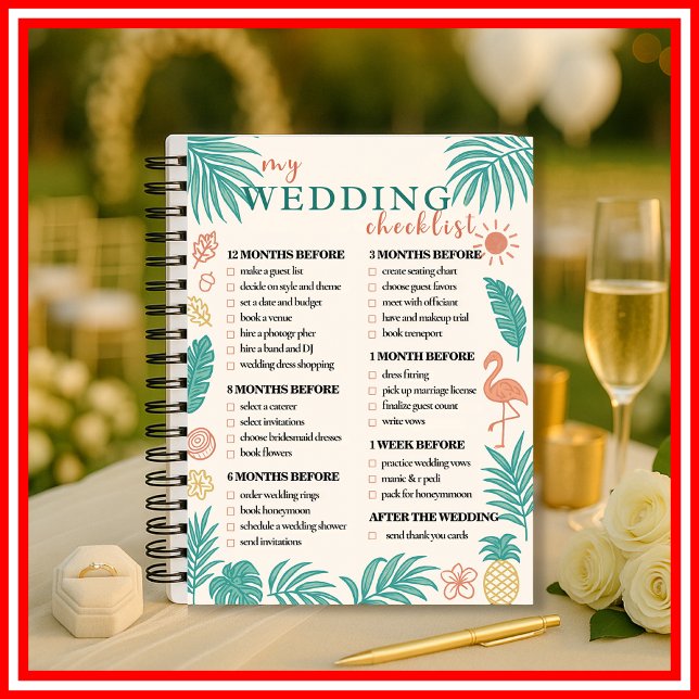 Tropical Wedding Checklist Planner Modern Elegant (Creator Uploaded)