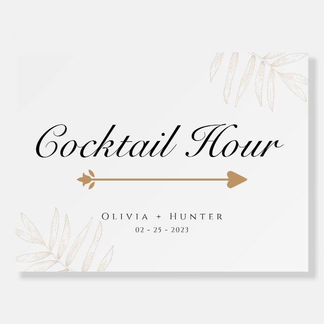 Tropical Wedding Cocktail Hour Sign  (Front)