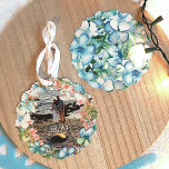 Tropical Wedding Commemorative Christmas Ornament<br><div class="desc">Commemorate your tropical wedding with this elegant floral hibiscus gift tag or Christmas ornament. Blue hibiscus flowers and green banana leaves surround your wedding photo in a beautiful tropical wreath. Add the year for a finishing touch. This festive gift for newlyweds is versatile for a wedding gift tag, Christmas gift...</div>