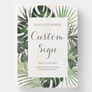 Tropical Wedding Custom Table Top Wood Box Sign