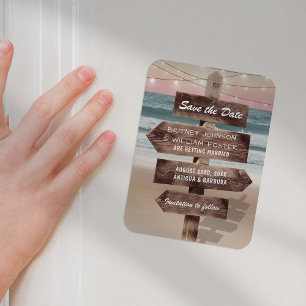 Tropical Wedding Destination Save The Date Magnet