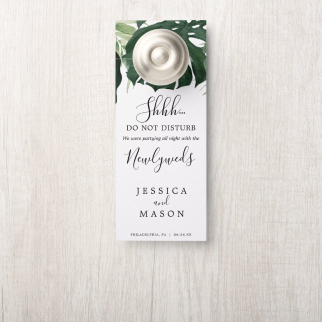Tropical Wedding Door Hanger Do Not Disturb (On Knob)