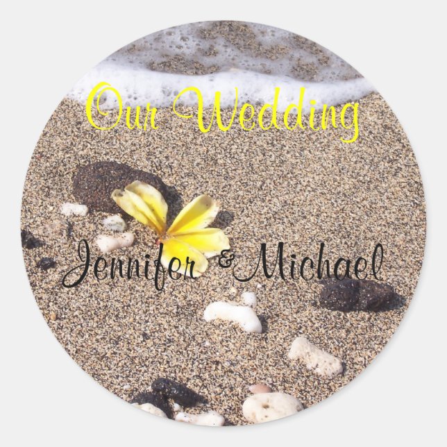 Tropical Wedding envelope seals (Front)