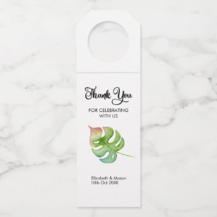 Tropical Wedding Favor Thank You Bottle Tag