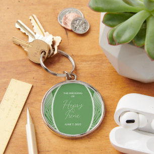 Tropical Wedding Green  Keychain
