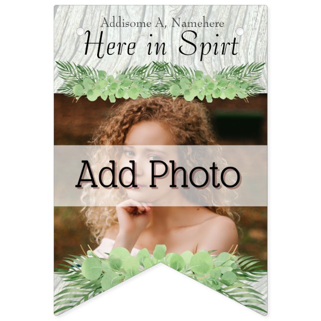 Tropical Wedding  Green Palm Leaves  Add  photos B Bunting Flags (First Flag)