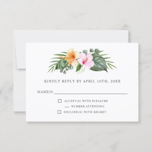 Tropical Wedding in Paradise Floral RSVP