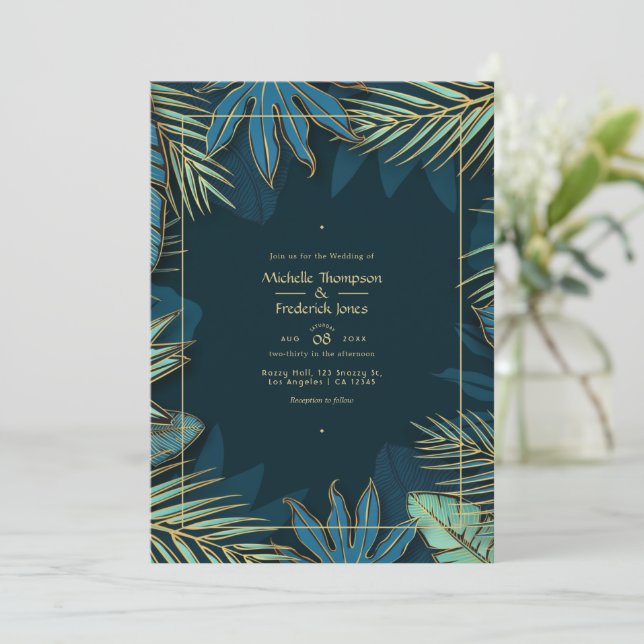 Tropical Wedding Invitation (Standing Front)