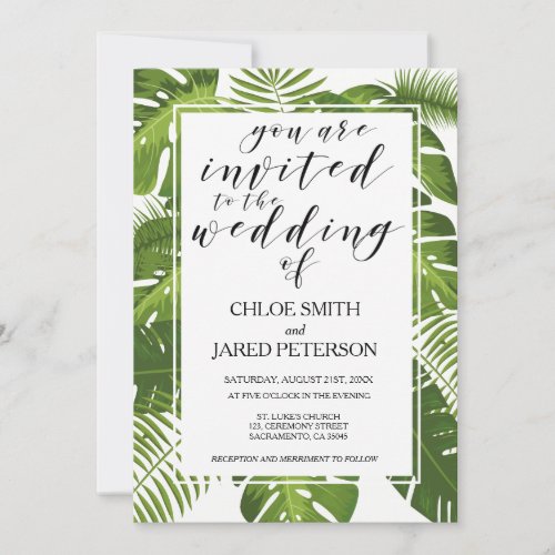 Tropical Wedding Invitation card