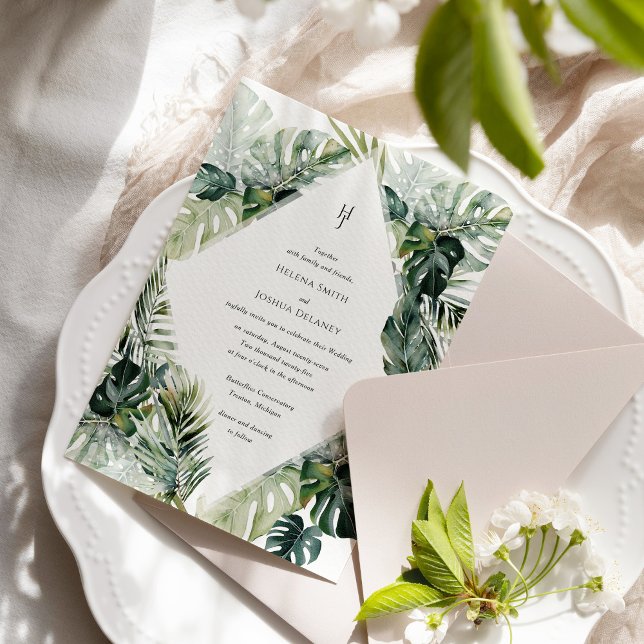 Tropical Wedding Invitation, destination wedding Invitation (Creator Uploaded)