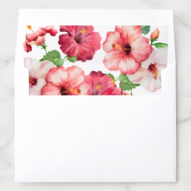 Tropical Wedding Invitation Envelope Liner (In Envelope)