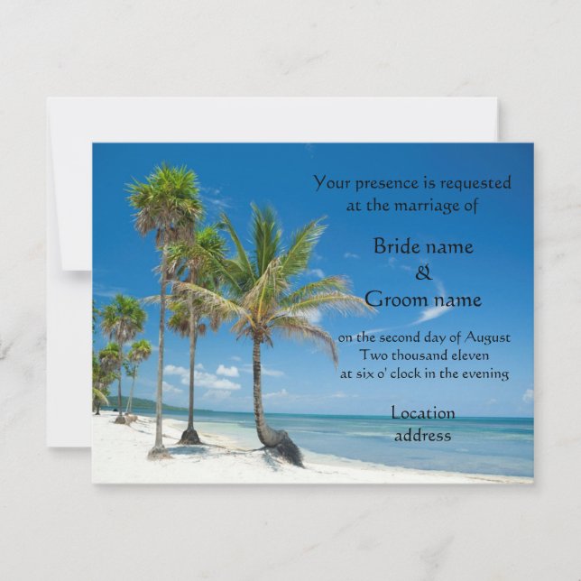 Tropical Wedding Invitations or beach party (Front)