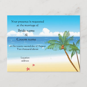 Tropical Wedding Invitations or beach party