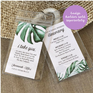 Tropical Wedding Itinerary Badge Insert