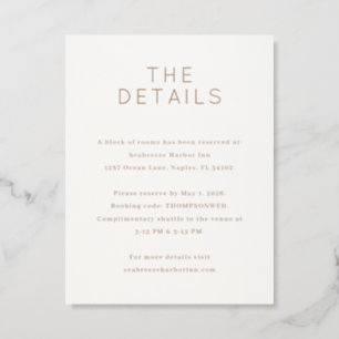 Tropical Wedding Letterpress Enclosure Card