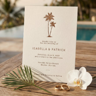 Tropical Wedding Letterpress Invitation