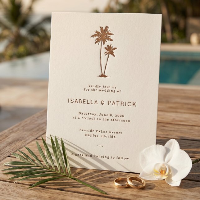 Tropical Wedding Letterpress Invitation (Creator Uploaded)