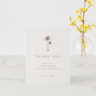 Tropical Wedding Letterpress Thank You Card