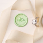 Tropical Wedding Monogram Palm Leaf Wax Seal Stamp<br><div class="desc">Chic and elegant custom wedding wax seal stamp is classic and timeless. The design features a couple monogram initials in serif font and graphic palm leaf in the middle. Beautiful personalized wax seal stamp for couples to add a personalized touch to their invitations,  save the date,  envelopes,  and more!</div>