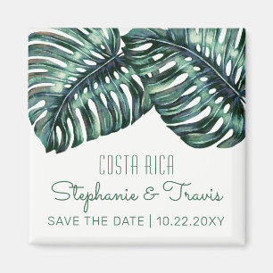 Tropical Wedding Monstera Save the Date Magnet