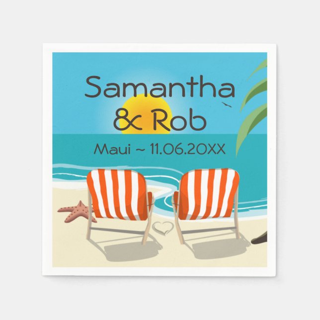 Tropical Wedding Napkins (Front)