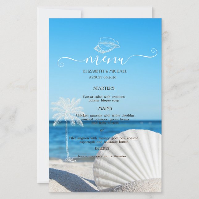 Tropical Wedding Ocean Beach  (Front)