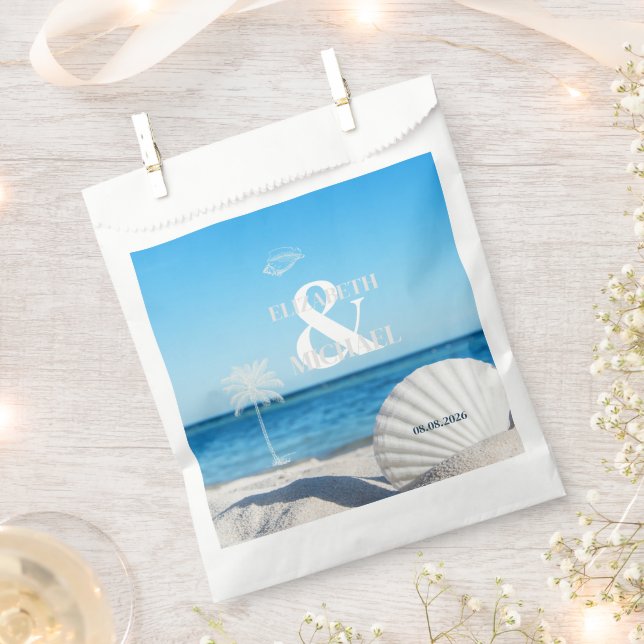 Tropical Wedding Ocean Beach Favor Bag (Clipped)
