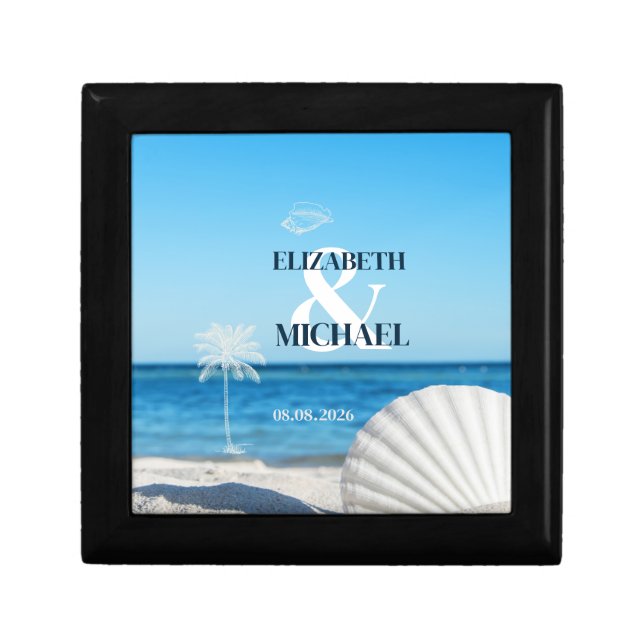 Tropical Wedding Ocean Beach Gift Box (Front)
