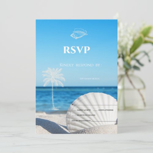 Tropical Wedding Ocean Beach RSVP  