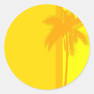 Tropical Wedding Palm Tree Invitation Seal