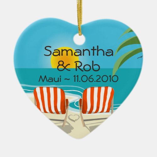 Tropical Wedding Personalized Ornament