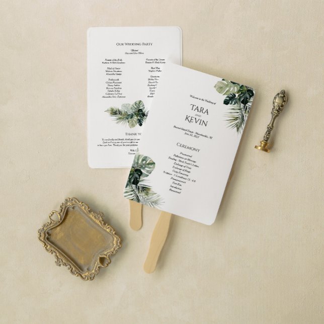 Tropical Wedding Program Fan – Botanical Design (Creator Uploaded)