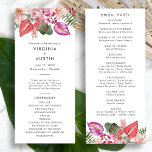 Tropical Wedding Programs<br><div class="desc">Celebrate your love and escape to paradise with these Tropical Wedding Programs. Perfect for beach and coastal destination weddings, these wedding programs are filled with elegant and modern touches, romantic florals, and vibrant colors. The stunning watercolor artwork includes green palm and monstera leaves, bright magenta and fuchsia orchids, and blush...</div>