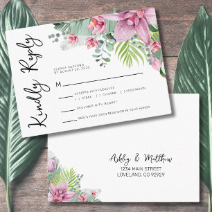 Tropical Wedding Reply Enclosure Card