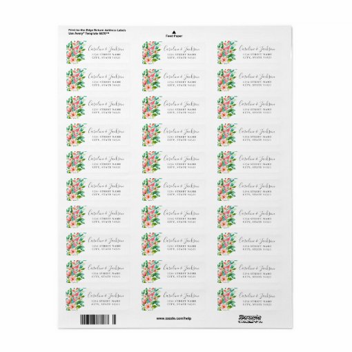 Tropical Wedding Return Address Labels 