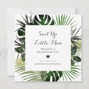 Tropical Wedding Ring Bearer Proposal Card